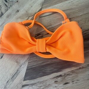 Tiger Friday -Luminous Bralette - Monarch Orange Ribbed Bikini Top